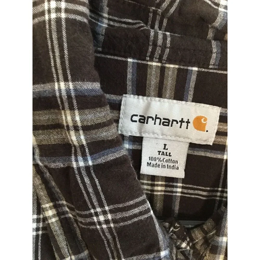 Carhartt Vtg Shirt Mens Large Tall Short Sleeve Button Down‎ Relaxed Fit